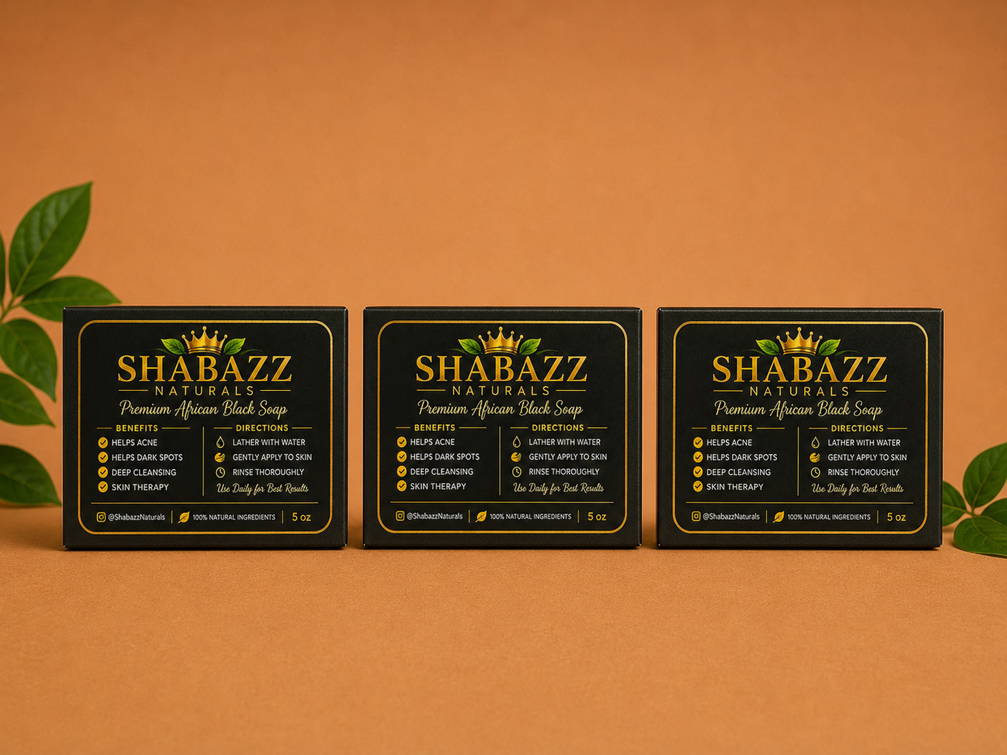 Shabazz Naturals 3pck African Black Soap